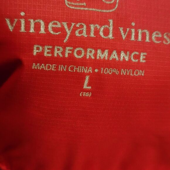 Vineyard Vines Boys Red Blue Nylon Puffer Vest Size Large - Picture 10 of 11